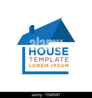 Real estate house logo template vector design. Logo for real estate company or house seller Stock Vector
