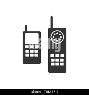 old phone vector icon on white background. old phone modern icon for graphic and web design Stock Vector