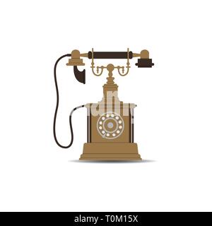 Vintage old phone vector icon Stock Vector