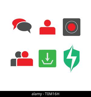 Set of icons. Smartphone icons or smartphone icon button. Vector illustration. Stock Vector