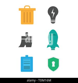 Set of icons on light background. Vector illustration Stock Vector