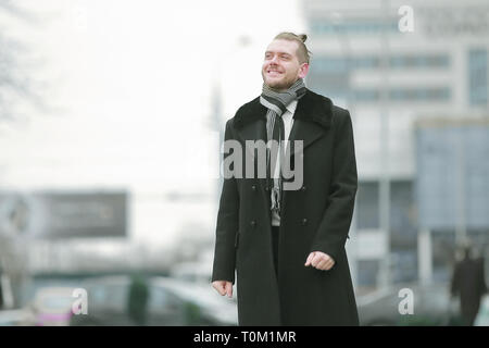 businessman standing on the street of a big city Stock Photo