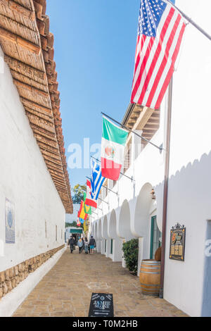 Street in Spain in La Arcada shops in Santa Barbara, CA Stock Photo