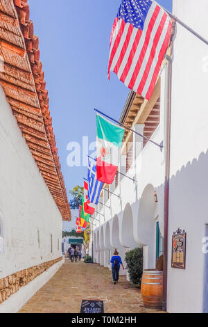 Street in Spain in La Arcada shops in Santa Barbara, CA Stock Photo