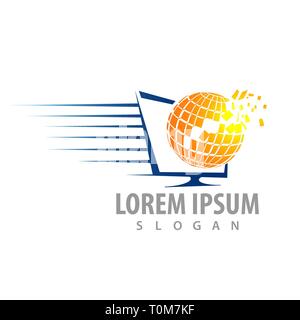 Global speed tech concept design. Symbol graphic template element Stock Vector