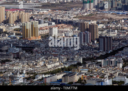 View on Chinese city with tilt shift effect Stock Photo