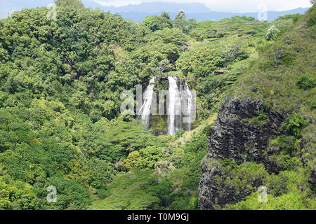 Opaekaa Falls on the island of Kauai, Hawaii Stock Photo