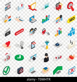 Cyber protect icons set, isometric style Stock Vector