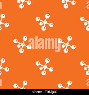 Molecule chemistry pattern vector orange Stock Vector