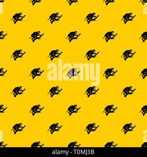 Monkey is climbing up on a tree pattern vector Stock Vector