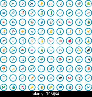 100 kids icons set, isometric 3d style Stock Vector