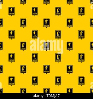 Zombie road sign pattern vector Stock Vector
