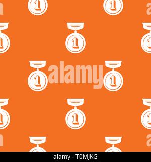 Medal pattern vector orange Stock Vector