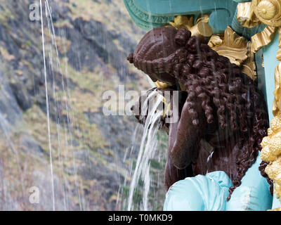 Detail of the restored Ross Fountain in West Princes Street Gardens Edinburgh Scotland Stock Photo