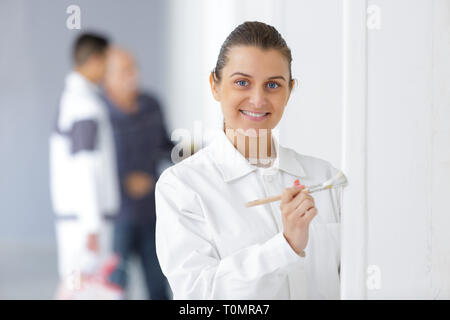 female painter on training course Stock Photo
