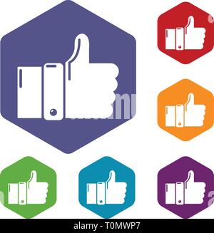 Modern like icons vector hexahedron Stock Vector