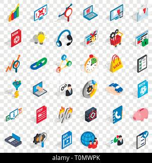 Safe cloud icons set, isometric style Stock Vector