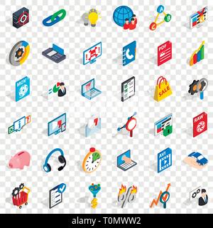 Shield cloud icons set, isometric style Stock Vector