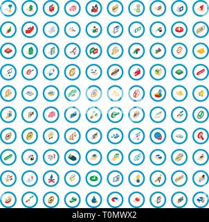 100 leadership icons set, isometric 3d style Stock Vector