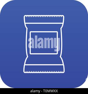 Food snack pillow bag icon blue vector Stock Vector