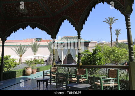 Islamic Graden, The Secret Garden, Rue Mouassine, Medina, Marrakesh, Marrakesh-Safi region, Morocco, north Africa Stock Photo