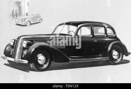 transport / transportation, car, vehicle variants, Audi 920, 1938 - 1940, view from left ahead, illustration, 1930s, Additional-Rights-Clearance-Info-Not-Available Stock Photo