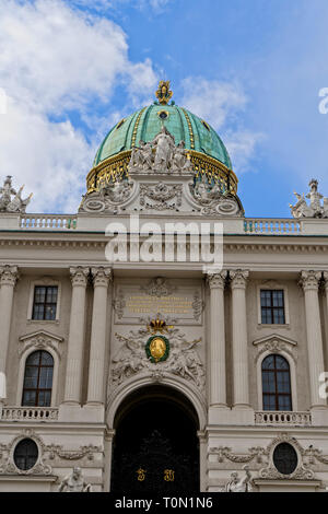 View of the Hofburg Palace Vienna Austria from Michaeler Platz Stock Photo