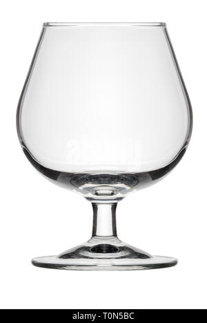 Isolated objects: small single empty classic cognac glass, on white background Stock Photo
