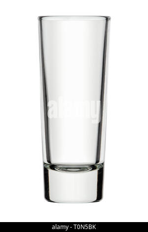 Isolated objects: small single empty shot glass, on white background Stock Photo