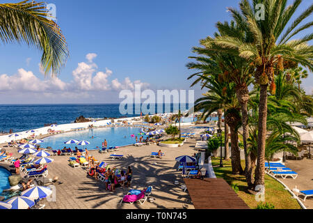 View of the water park, puerto de la cruz, Tenerife Stock Photo