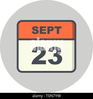 September 23rd Date on a Single Day Calendar Stock Photo