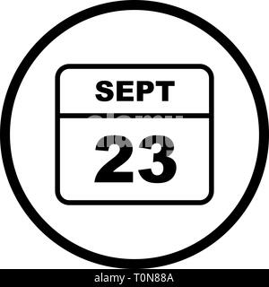 September 23rd Date on a Single Day Calendar Stock Photo