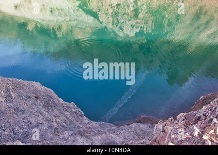 Tropical lake in the heart of Europe - a quarry pond near Rudabánya, Hungary. Stock Photo