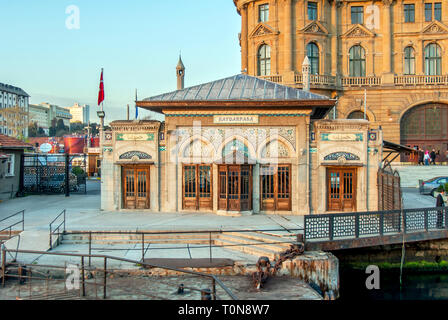 Istanbul, Turkey, 14 April 2007: The Kadikoy district of Istanbul. Haydarpasa Railway Station and Port Stock Photo
