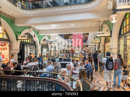 Cafe in the Queen Victoria Building (QVB) arcade, Central Business District, Sydney, Australia Stock Photo