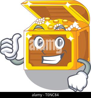 Thumbs up underwater treasure in the shape characters Stock Vector