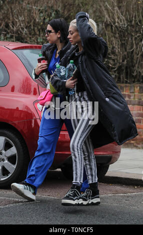 Dua Lipa leaves her London home wearing an adidas tracksuit and carrying a smoothie Featuring Dua Lipa Where London United Kingdom When 18 Feb 2019 Credit WENN Stock Photo Alamy