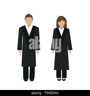 man and woman character judge isolated on white background vector illustration EPS10 Stock Vector