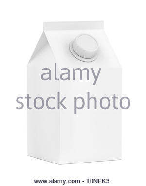 Blank packaging for milk, juice or other beverages Stock Photo