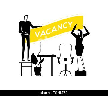 Open vacancy - flat design style vector illustration Stock Vector