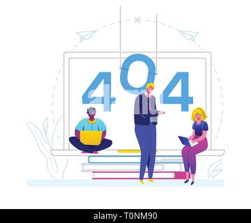 Error 404 page - flat design style colorful illustration Stock Vector