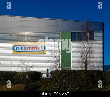 Reading, United Kingdom - February 23 2019:   The Frontage of Toolstation store on Craddock Road Stock Photo