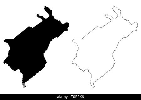 Merida State (Bolivarian Republic of Venezuela, States, Federal Dependencies and Capital District) map vector illustration, scribble sketch Bolivarian Stock Vector