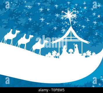 birth of Jesus in Bethlehem - abstract card Stock Photo