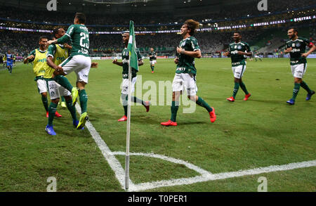 SP - Sao Paulo - 04/03/2022 - PAULISTA 2022 FINAL, PALMEIRAS X SAO PAULO -  Palmeiras player Raphael Veiga celebrates his goal during a match against Sao  Paulo at the Arena Allianz