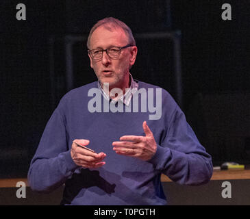 Lausanne, Switzerland. 21st March, 2019. Thomas Busset (International Center for Sport Studies Neuchâtel CIES) who is testifying at the 13th day of anti-racism action that occurred at the BCV Concert Hall in Lausanne, Switzerland on the 21st March, 2019. Credit: Eric Dubost/Alamy Live News Stock Photo