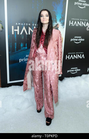 New York, NY - March 21, 2019: Esme Creed-Miles wearing dress by Ann Demeulemeester attends season 1 of Hanna launch on Amazon Prime Video at Whitby hotel Credit: lev radin/Alamy Live News Stock Photo