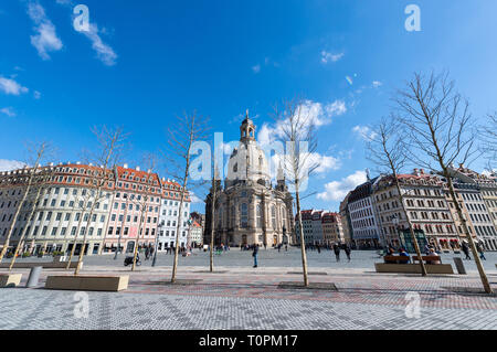 Dresden, Germany. 20th Mar, 2019. View to the Neumarkt with the Frauenkirche (M). Credit: Robert Michael/dpa-Zentralbild/ZB/dpa/Alamy Live News Stock Photo