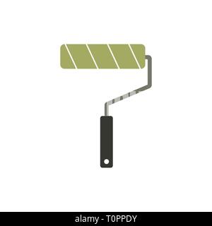 Paint roller icon. flat vector Stock Vector