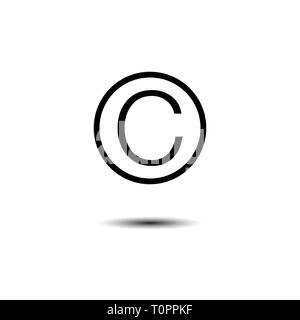 Copyright symbol icon. Vector illustration flat Stock Vector